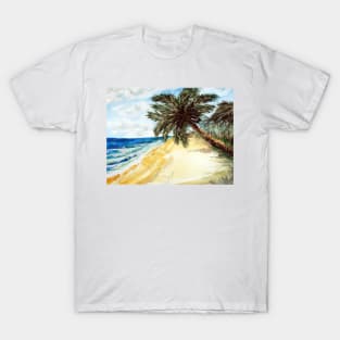 Beach with Palm Trees T-Shirt